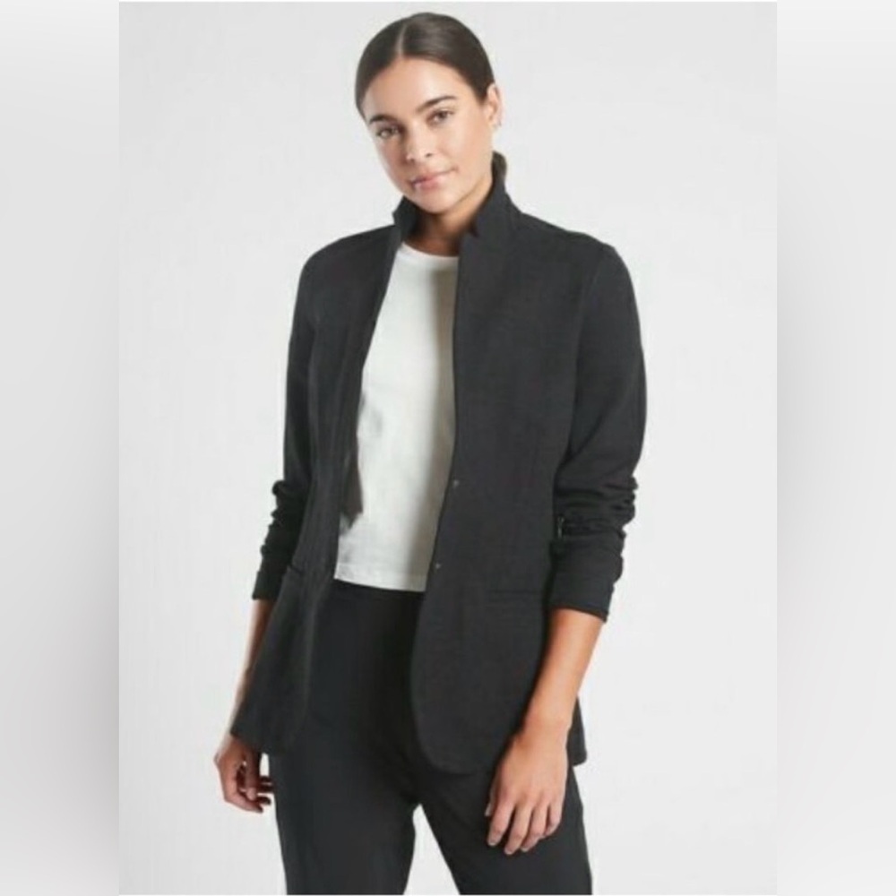Athleta Venice Textured Blazer in Charcoal Grey Heather - Size 2